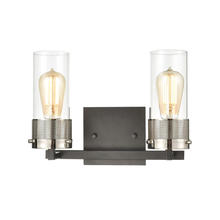 ELK Home Plus 12141/2 - Bergenline 2-Light Vanity Light in Matte Black with Clear Glass