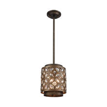 ELK Home Plus 12152/1 - Rosslyn 1-Light Mini Pendant in Mocha and Deep Bronze with Crystal and Metalwork Shade