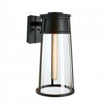 ELK Home Plus 1246-MB-CL - Cone 12.75'' High 1-Light Outdoor Sconce - Matte Black