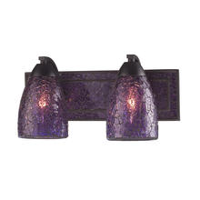 ELK Home Plus 1301-2RST-PLC - VANITY COLLECTION ELEGANT BATH LIGHTING 2-LIGHT PURPLE CRACKLED GLASS and BACKPL