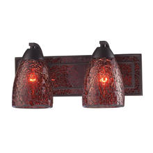 ELK Home Plus 1301-2RST-RDC - VANITY COLLECTION ELEGANT BATH LIGHTING 2-LIGHT RED CRACKLED GLASS and BACKPLATE