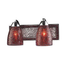 ELK Home Plus 1301-2SLV-RDC - VANITY COLLECTION ELEGANT BATH LIGHTING 2-LIGHT RED CRACKLED GLASS and BACKPLATE ---