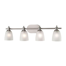 ELK Home Plus 1304BB/20 - Jackson 4-Light Bath Bar in Brushed Nickel with White Glass