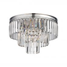 ELK Home Plus 15215/3 - Palacial 3-Light Semi Flush in Polished Chrome with Clear Crystal