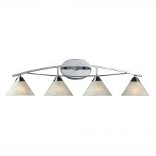 ELK Home Plus 17024/4 - Elysburg 4-Light Vanity Lamp in Polished Chrome with White Marbleized Glass