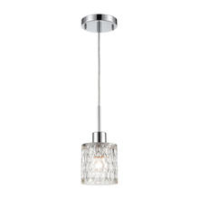 ELK Home Plus 17424/1 - Ezra 1-Light Mini Pendant in Polished Chrome with Textured Clear Crystal