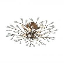 ELK Home Plus 18242/8 - Crislett 8-Light Semi Flush in Sunglow Bronze with Clear Crystal