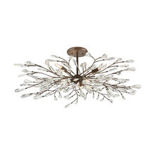 ELK Home Plus 18255/6 - Crislett 6-Light Semi Flush Mount in Sunglow Bronze with Clear Crystal