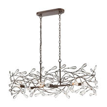 ELK Home Plus 18261/6 - Crislett 6-Light Linear Chandelier in Sunglow Bronze with Clear Crystal