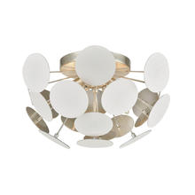 ELK Home Plus 18284/4 - Modish 4-Light Flush Mount in Matte White with White Discs