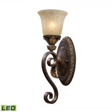 ELK Home Plus 2150/1-LED - Regency 1-Light Wall Lamp in Burnt Bronze with Off-white Glass - Includes LED Bulb