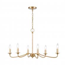 ELK Home Plus 32485/6 - Abaca 32'' Wide 6-Light Chandelier - Brushed Gold