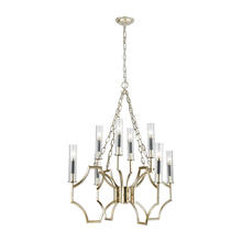 ELK Home Plus 33045/8 - Sylvanna 8-Light Chandelier in Antique Silver Leaf and Dark Graphite with Clear Crystal