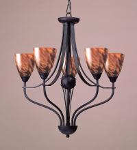 ELK Home Plus 404-5ES - Classico 26'' Wide 5-Light Chandelier - Dark Rust with Espresso Glass