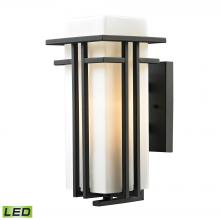 ELK Home Plus 45086/1-LED - Croftwell 1-Light Outdoor Wall Lamp in Textured Matte Black - Includes LED Bulb