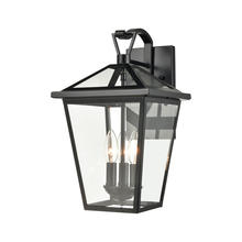 ELK Home Plus 45471/3 - Main Street 3-Light Outdoor Sconce in Black with Clear Glass Enclosure