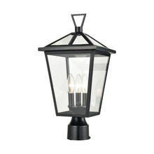 ELK Home Plus 45475/3 - Main Street 3-Light Outdoor Post Mount in Black with Clear Glass Enclosure