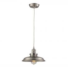ELK Home Plus 55021/1 - Newberry 1-Light Mini Pendant in Satin Nickel with Matching Shade