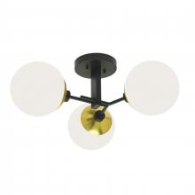 ELK Home Plus 5675-PB-OP - Triple Play 24.5'' Wide 3-Light Semi Flush Mount - Polished Brass