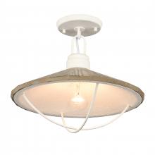 ELK Home Plus 63155/1 - Cape May 14'' Wide 1-Light Semi Flush Mount - White Coral