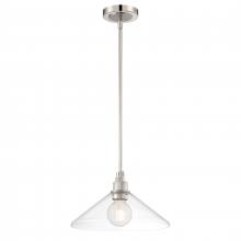 ELK Home Plus 6331-PNBN-CL - Charis 12.5'' Wide 1-Light Pendant - Polished Nickel with Brushed Nickel