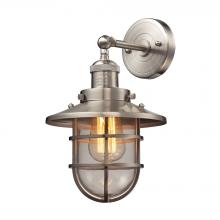 ELK Home Plus 66356/1 - Seaport 1-Light Wall Lamp in Satin Nickel with Clear Glass