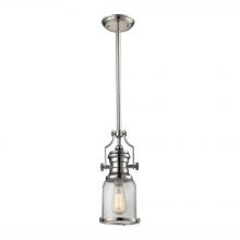 ELK Home Plus 67732-1 - Chadwick 1-Light Mini Pendant in Polished Nickel with Seedy Glass