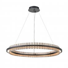 ELK Home Plus 81725/LED - Hugo 36'' Wide Integrated LED Pendant - Matte Black with Sunbleached Oak