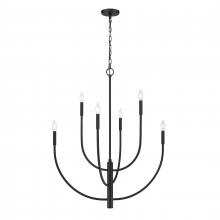 ELK Home Plus 82027/6 - Continuance 30'' Wide 6-Light Chandelier - Charcoal