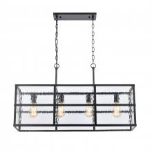 ELK Home Plus 82077/4 - Solace 34'' Wide 4-Light Linear Chandelier - Matte Black