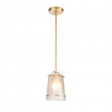 ELK Home Plus 82125/1 - Square To Round 6'' Wide 1-Light Mini Pendant - Champagne Gold