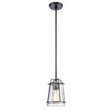 ELK Home Plus 82135/1 - Square To Round 6'' Wide 1-Light Mini Pendant - Matte Black