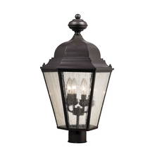 ELK Home Plus 8903EP/75 - Cotswold 4-Light Post Mount Lantern in Oil Rubbed Bronze with Seeded Glass