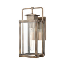 ELK Home Plus 89181/1 - Crested Butte 1-Light Outdoor Sconce in Vintage Brass with Clear Glass Enclosure