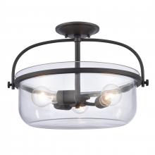 ELK Home Plus 89443/3 - Wentworth 17'' Wide 3-Light Semi Flush Mount - Matte Black