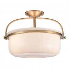 ELK Home Plus 89463/3 - Wentworth 17'' Wide 3-Light Semi Flush Mount - Brushed Gold