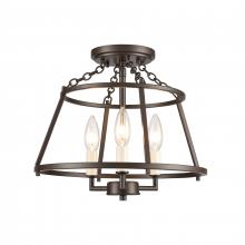 ELK Home Plus EC89693/3 - Joanie 13'' Wide 3-Light Semi Flush Mount - Old Bronze