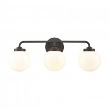 ELK Home Plus EC89964/3 - Fairbanks 22.75'' Wide 3-Light Vanity Light - Matte Black and Opal