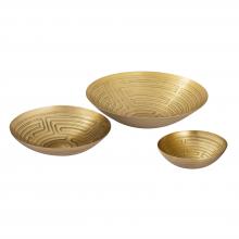 ELK Home Plus H0807-10673/S3 - Maze Etched Bowl - Set of 3 Brass