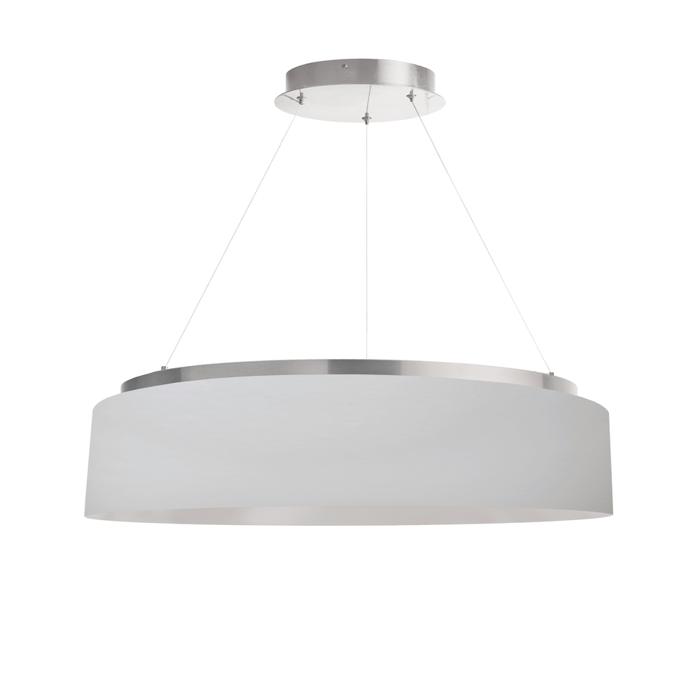 34W Chandelier, SV w/ WH Shade