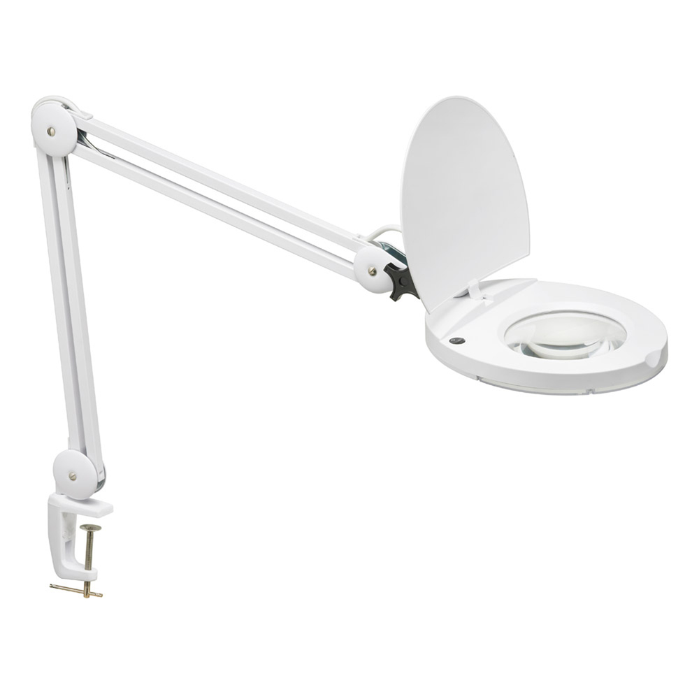 8W LED Magnifier Lamp, White Finish