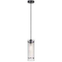 Dainolite 22152-CF-MB - 1 Light Incandescent Pendant, Matte Black with Clear / Frosted Glass