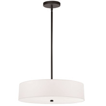 Dainolite 571-204P-MB-WH - 4 Light Incandescent Pendant, Matte Black with White Shade