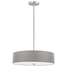 Dainolite 571-204P-SC-GRY - 4 Light Incandescent Pendant Satin Chrome with Grey Shade