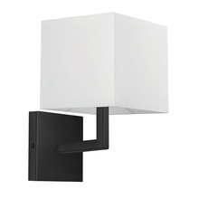 Dainolite 77-1W-MB-WH - 1 Light Incandescent Matte Black Wall Sconce w/ White Shade