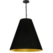 Dainolite ANA-L-MB-698 - 1 Light Large Anaya Matte Black Pendant with Black/Gold Shade