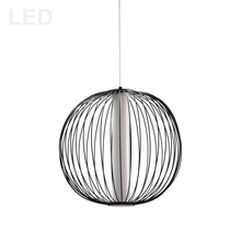 Dainolite CHR-161LEDP-MB - 20W LED Pendant, Matte Black with White Acrylic Diffuser