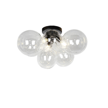 Dainolite CMT-143FH-CLR-MB - 3 Light Halogen Flush Mount, Matte Black with Clear Glass