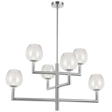 Dainolite NOR-326C-PC-CLR - 6 Light Incandescent Polished Chrome Chandelier w/ Clear Glass