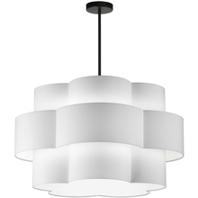 Dainolite PLX-284C-MB-WH - 4 Light Incandescent Chandelier, Matte Black with White Shade